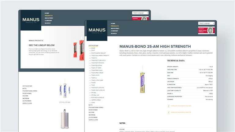 Fresh and engaging product website with KNVEY for Manus Products